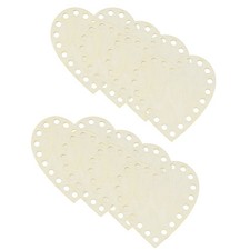 8Pcs Crochet Basket Base, 4 x 4" Basket Bottoms Heart Shape Wood Base