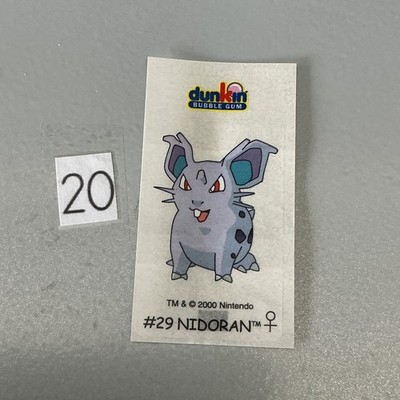 #29 Nidoran Dunkin Bubble Gum 2000 Pokemon Sticker Nintendo