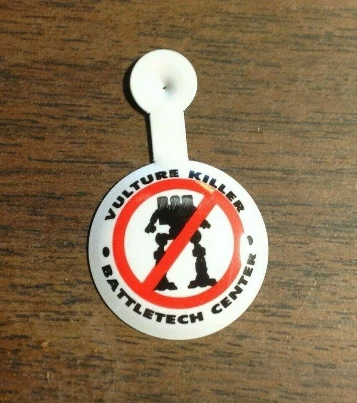 Rare Circa 1992 Battletech Center "Vulture Killer" Fold-Over Tab Button | FASA