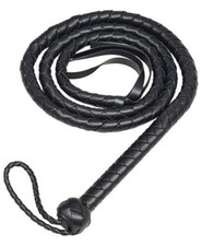 Faux Leather Whip, 6.5 feet Costumes Equestrian Black Whip for Halloween