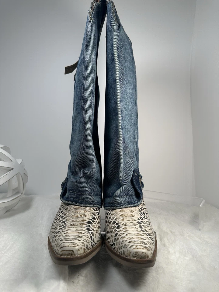 BOTAS VAQUERAS DINGO MUJER CUERO EN MAL ESTADO - PUNTERA CORTA TALLA 10m Foto 2 de 4