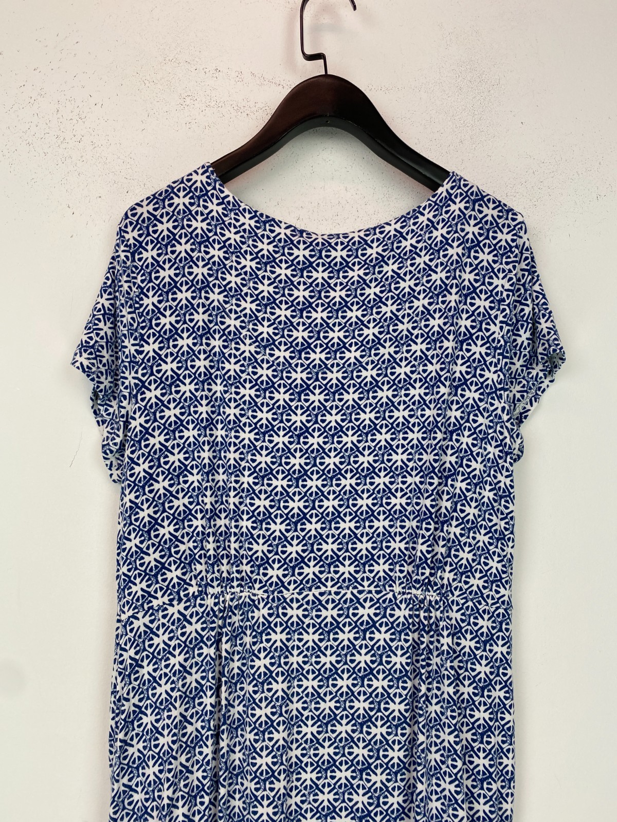 White Stuff BlueGeometric Pattern Casual Knee Len… - image 10