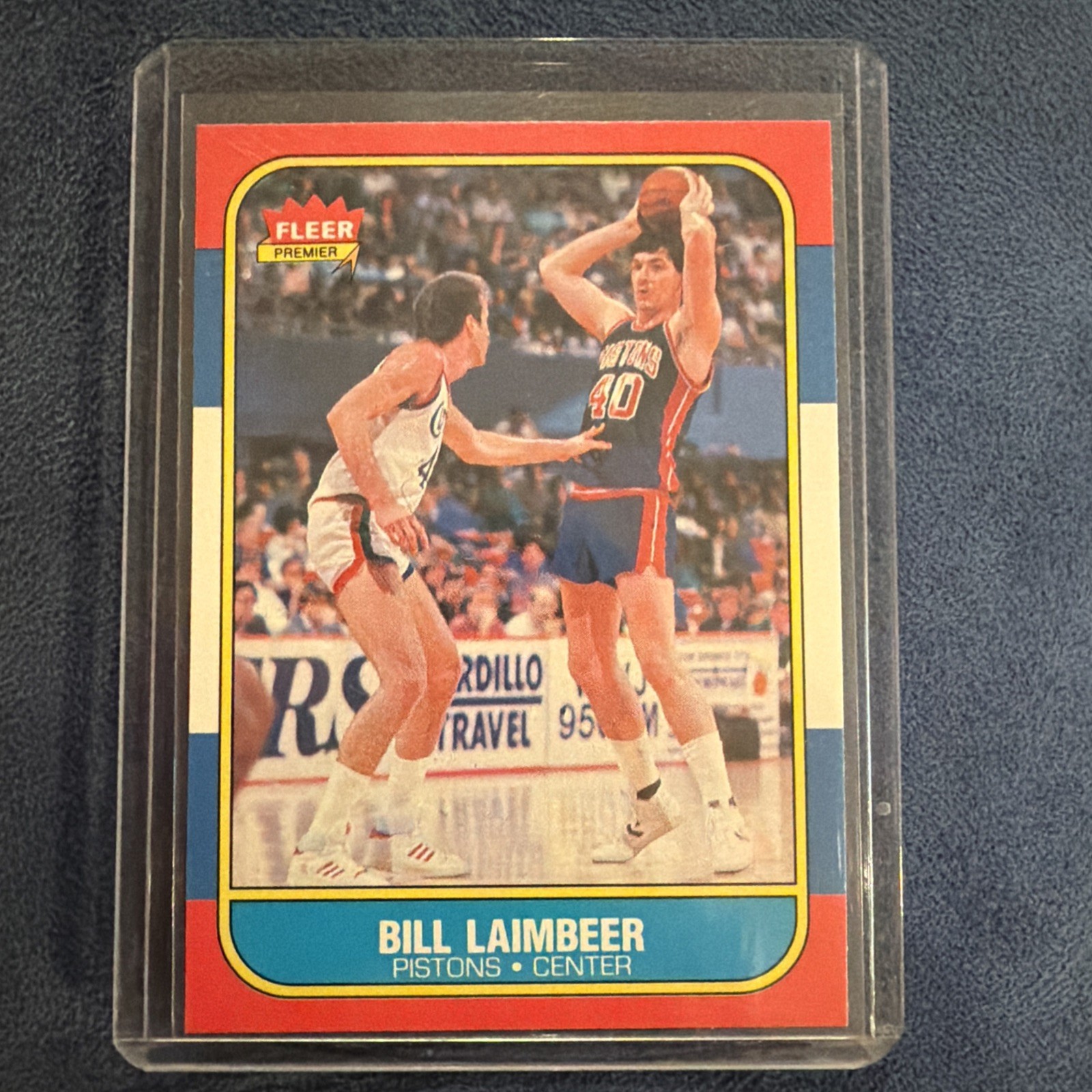 1986-87 Fleer #61 Bill Laimbeer Near Mint and pack fresh Detroit Pistons 