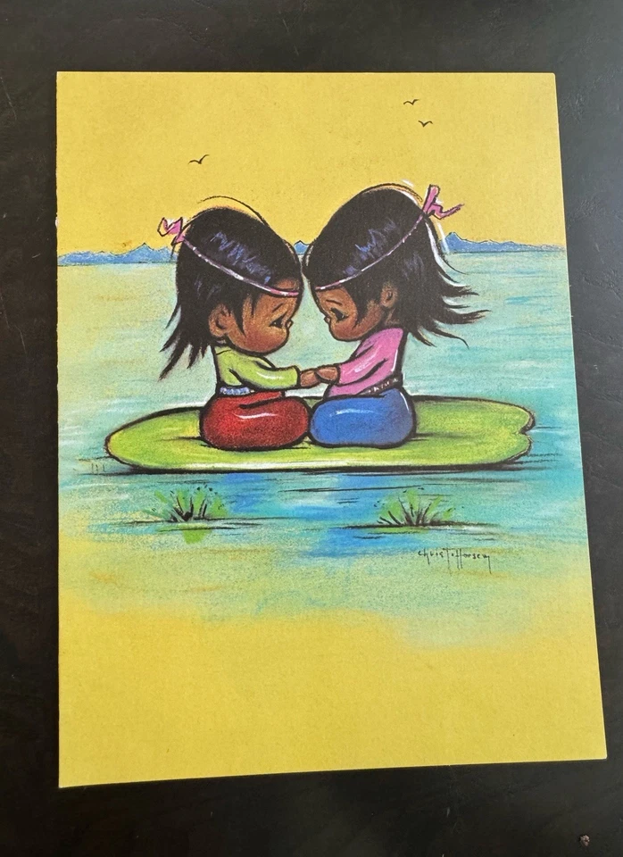 3 NEW Vintage Gerda Christoffersen Native American Card Roommate Anniversary - Image 2 of 4