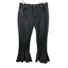 Anthropologie Pilcro Women's Studded Crop Flare Black Jeans Size 32