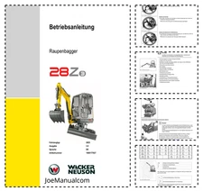 Wacker Neuson 28Z3 Mini Excavator Operators Manual DE PDF