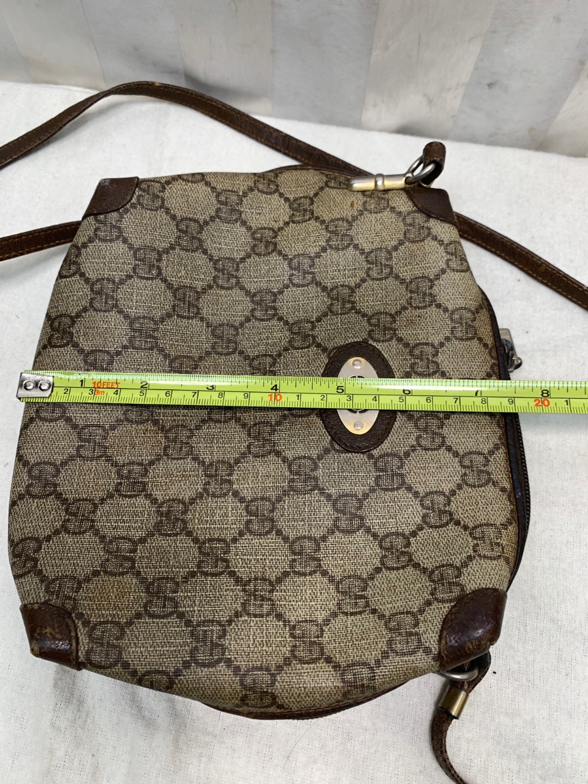 3 Small Designer Brown Geometric Pattern Purses S… - image 24