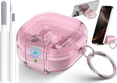 Samsung Galaxy Bud 4 Pro Case/Buds4 Case Clear Lock Clip with Phone Stand + Clea