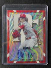 2021 Leaf Perfect Game Chase Shores Red Metal Wave Autograph #3/3 Angels!!!