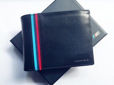 Genuine Oem Bmw M Power Black Leather Credit Card Holder Cash Coin Wallet Nib