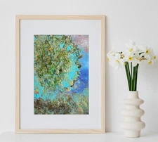 Original Landscape Painting Abstract Acrylic Art 8" x 10" Matted Jimarieart