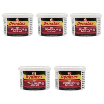 Dynatex Hi-Temp Wheel Bearing Grease 16 oz NLGI #2 Lithium (5-Pack)