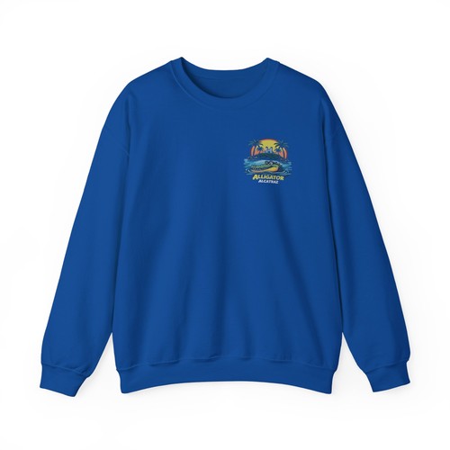 Alligator Sunset Crewneck Sweatshirt | Retro Beach Palm Graphic - Picture 22 of 45