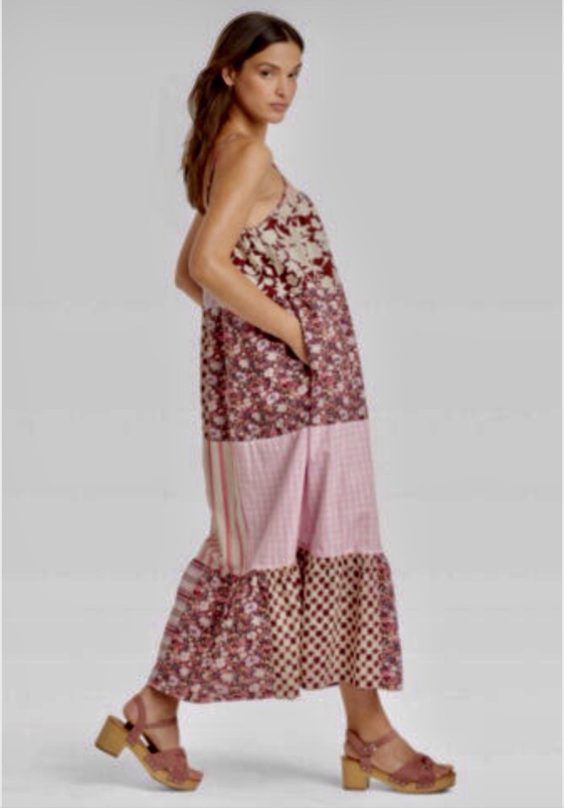 Universal Thread Patchwork Tiered Maxi Dress Smal… - image 2