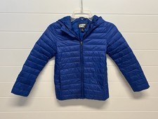 Lands  End Boys Blue Puffer Coat Jacket Size 8 Medium Winter Ski Snow Warm EUC