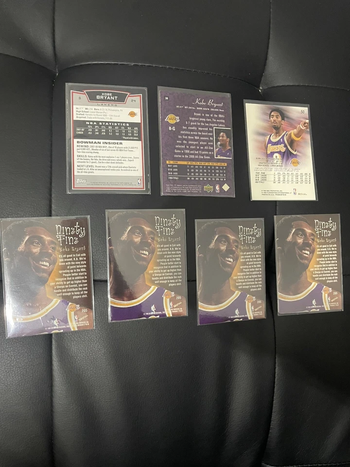 LOTE DE 7 TARJETAS Kobe Bryant ¡Gran inversión!! Bowman de cubierta superior de LA Lakers RARO Foto 3 de 4