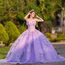 Tulle Ball Gown Quinceanera Dress Sweetheart Pleat Flower Appliques Court Train