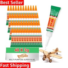 Convenient 48-Pack Fast Drying Super Glue - Clear Strong Adhesive for Crafts