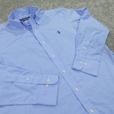 Ralph Lauren Dress Shirt Mens 16 32/33 Button Down Gingham Check Cotton Stretch