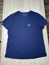 Figs Catarina One-Pocket Scrub Top in Navy Blue Size Medium