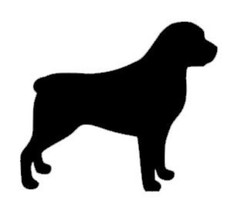 Custom Rottweiler Silhouette Vinyl Decal - Personalized Pet Stickers - 9069