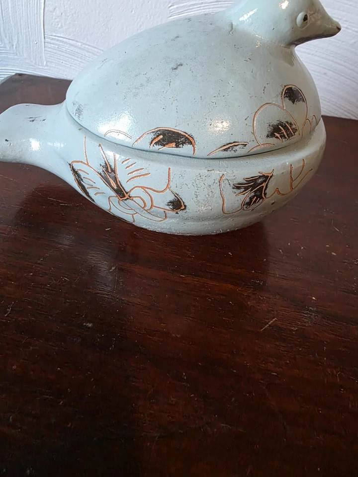 Decoración de vela de cerámica vintage con forma de paloma. Hecho en México  Foto 2 de 4