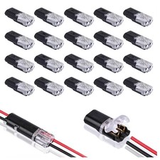 Abrazadera de cable conector enchufe doble cable 20/50/100 con hebilla de bloqueo AWG 18-22