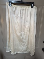 Vintage Vassarette Underneath It All Half Slip Size 2XL Long Beige With Slit