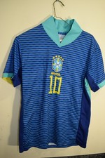 Brazil National Team Away Neymar Jr Jersey MENS S Blue Brasil Replica