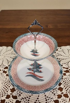 Vintage Gibson Christmas Star Cake Stand, Christmas Cupcake Stand, Tiered Tray