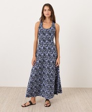 Pact Organic Fit Flare Open Back Maxi Dress Brand New NO IMPORT FEES