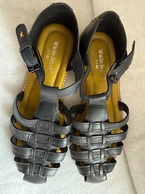 White Stuff Leather Fisherman Sandal Shoe Size 40 Navy Blue New 9