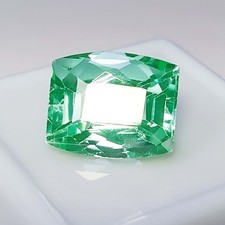 8 Ct Natural Green Montana Sapphire Certified Cushion Shape Loose Gemstone