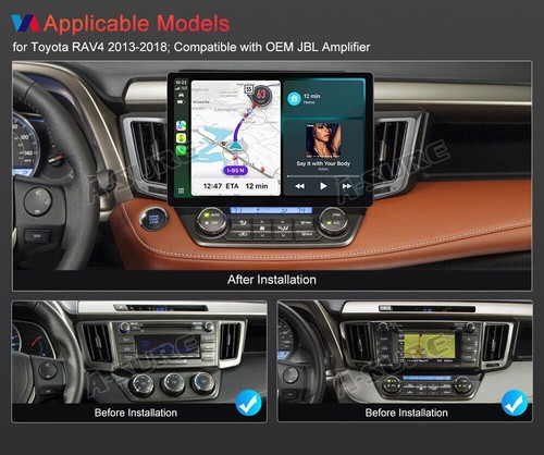 13'' 2K 4G+64G Apple Carplay for Toyota RAV4 2013-2018 Car Radio Stereo Navi GPS - Picture 2 of 19