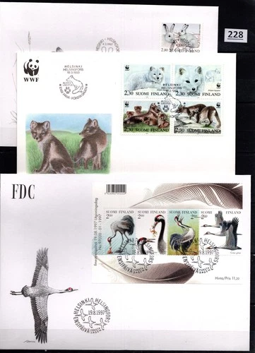 FINLAND - 3 FDC - WWF - NATURE - BIRDS - ANIMALS - 1997