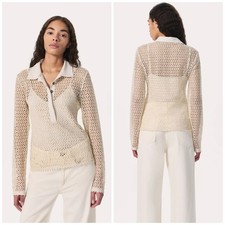NWT Rag & Bone $298 Liv Mesh Long Sleeve Polo...