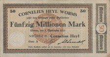 Worms - Cornelius Heyl - 50 Millionen Mark