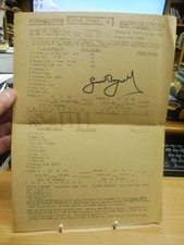 Yorkshire v Northants at Harrogate 1971 Signed by Boycott 124 n.o. 1st Innings
