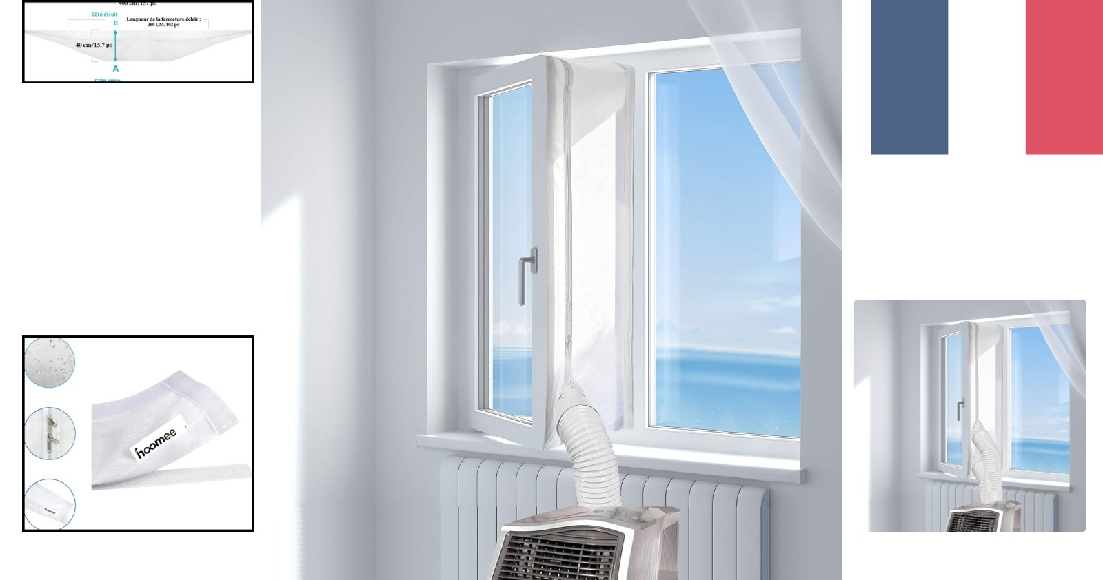 Tissu de calfeutrage HOOMEE 400cm pour bloquer l'air chaud extérieur des climatiseurs mobiles