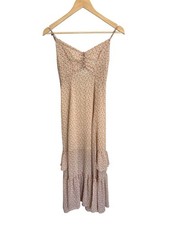 Urban Outfitters Peach Floral Ruffle Maxi Dress