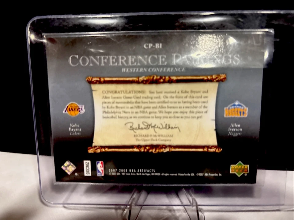 2007-08 Upper Deck Коби Брайант/Аллен Айверсон артефакты Джерси карта #/150 РЕДКАЯ!!! - Изображение 2 из 2