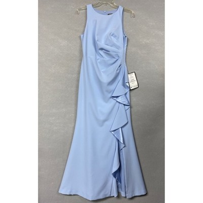 Vince Camuto Sky Blue Ruffled Sleeveless Formal Gown Dress Size 6P | eBay Vince Camuto Sky Blue Ruffled Sleeveless Formal Gown Dress Size 6P | eBay