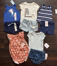 New Girls Size 12 / 12-18 Months Summer Outfits Tops Shorts Romper Bundle Lot