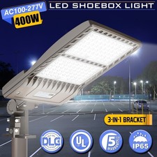 Commercial LED Shoebox Light 400 Watt With Dusk to Dawn Parking Lot Pole Fixture