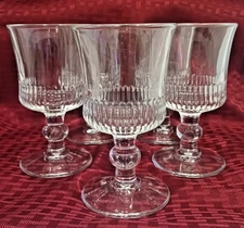 La Rochere Richelieu Ribbed Wine Goblet Glasses Footed Drinking France Marked