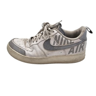 Nike Air Force 1 Low Shoes Mens Size 10.5 White Gray Leather Casual Sneakers