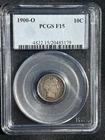 1900-O Barber Dime PCGS F-15 - 1900 O Barber 10c PCGS F-15 - OBH - Free Shipping