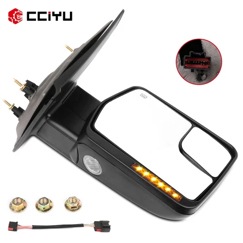 Passenger Side Mirror Power Heated Signal Chrome Right RH Towing For F150 Truck