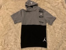 Boy  s Nike Air Jordan S/S Gray Black Sweatshirt Hoodie X-Large  65