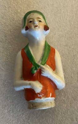 flapper half doll japan porcelain